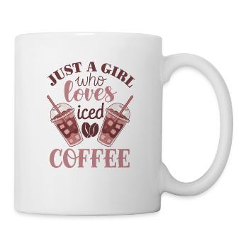 Mädchen, das Eiskaffee liebt - Tasse - Weiß - Rechts