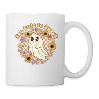 Fantôme mignon avec couronne florale trop mignon pour être effrayé - Mug blanc - blanc - Droite