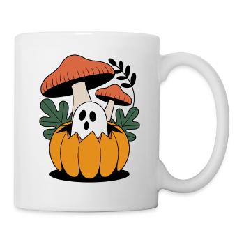 fleurs de citrouille automne forêt nature Halloween - Mug blanc - blanc - Droite