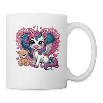 Une mignonne amie licorne avec des ailes - Mug blanc - blanc - Droite