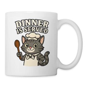 Cook Cat – Dinner is Served - Mug - white - Right