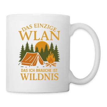 Das Einzige WLAN Ist Wildnis Camping Natur - Tasse - Weiß - Rechts