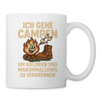 Ich Gehe Campen für Kalorien Und Marshmallows - Tasse - Weiß - Rechts