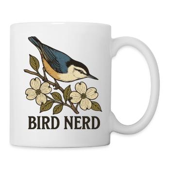 Eleganter blau-schwarzer Singvogel Vogel Nerd - Tasse - Weiß - Rechts