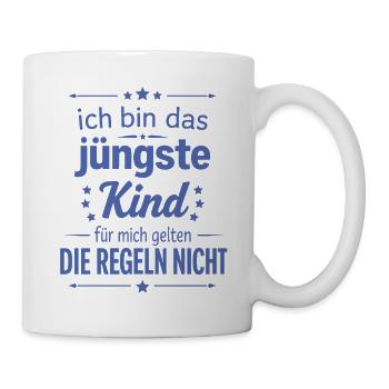 Ich bin das jüngste Kind Regeln gelten nicht - Tasse - Weiß - Rechts