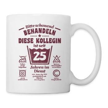 25 years of service - Treat gently - Colleague - Mug - white - Right