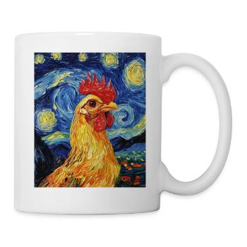 Poulet Coq Poulets Style Van Gogh Étoilé - Mug blanc - blanc - Droite