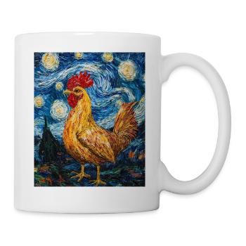 Poulet Coq Poulets Style Van Gogh Étoilé - Mug blanc - blanc - Droite