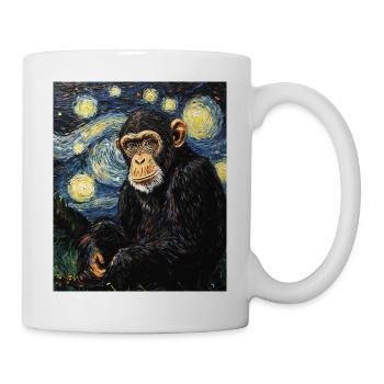 Singe Chimpanzé Style Van Gogh Étoilé - Mug blanc - blanc - Droite