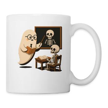 Illustration humoristique squelette enseignant - Mug blanc - blanc - Droite