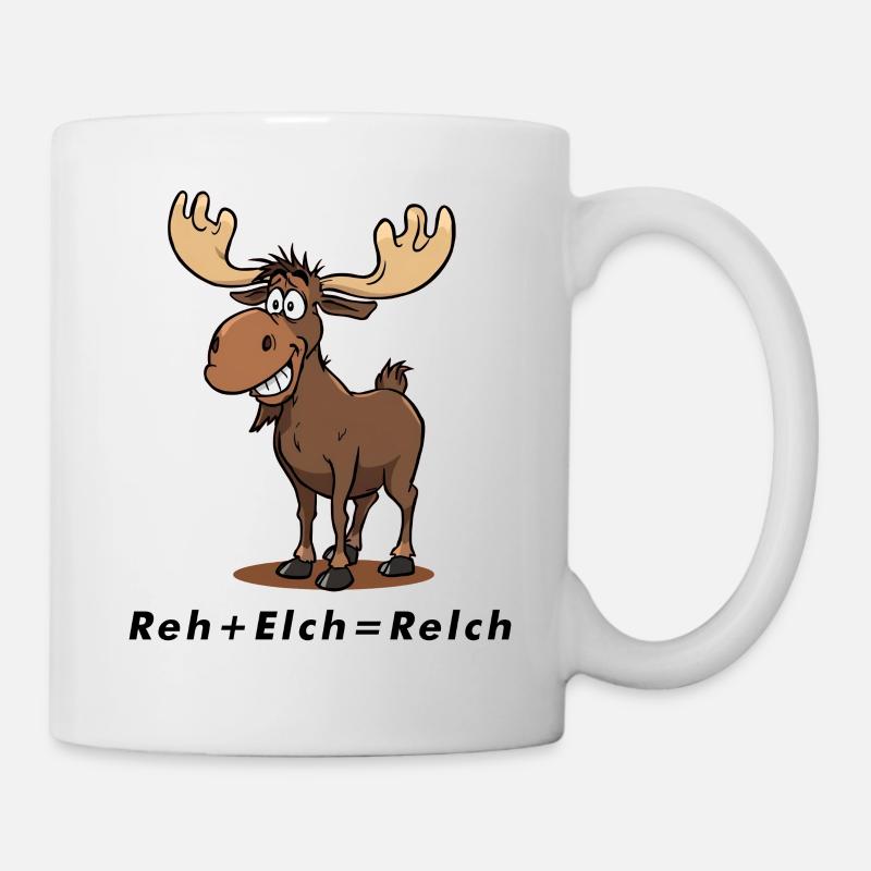 Roe deer + elk = Relch - Mug - white