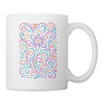 Colorful floral patterns in mandala style - Mug - white - Right
