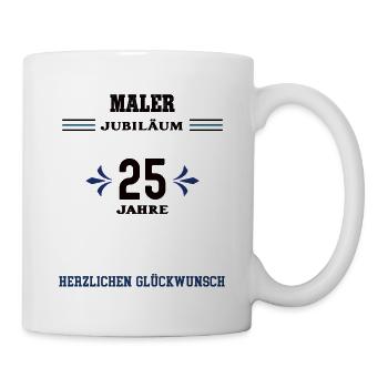 Maler 25 Jahre Jubiläum 25. jähriges Jubilaeum - Tasse - Weiß - Rechts