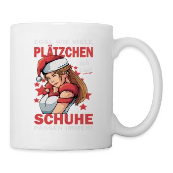 Weihnachtsgeschenk Frauen Plätzchen Lustig Idee - Tasse - Weiß - Rechts
