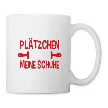 Weihnachtsgeschenk Plätzchen Wichteln Lustig - Tasse - Weiß - Rechts