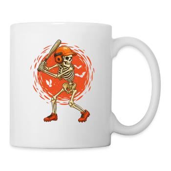 Skelett Baseballspieler gruselig Halloween - Tasse - Weiß - Rechts