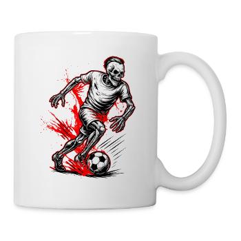 Skelett Fußballspieler gruselig Halloween - Tasse - Weiß - Rechts