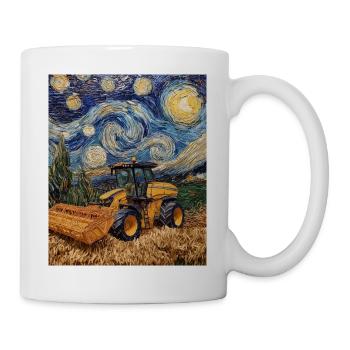 Combine Harvester Farmer Van Gogh Style Starry - Mug - white - Right