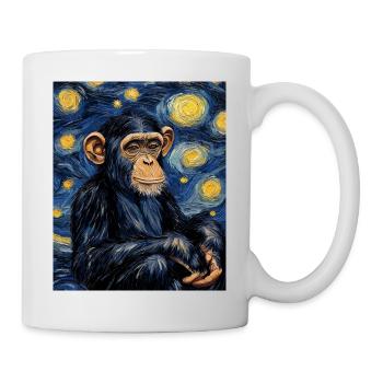 Singe Chimpanzé Style Van Gogh Étoilé - Mug blanc - blanc - Droite