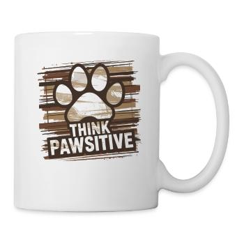 Think Pawsitive Paw Print Illustration - Mug - white - Right