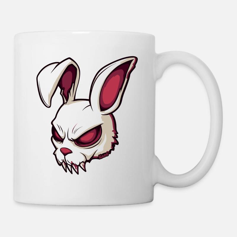 Evil Bunny Skull Illustration - Kop/krus - hvid