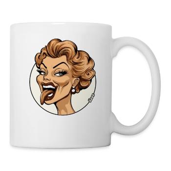 Retro Cartoon Comedy woman Illustration - Mug - white - Right