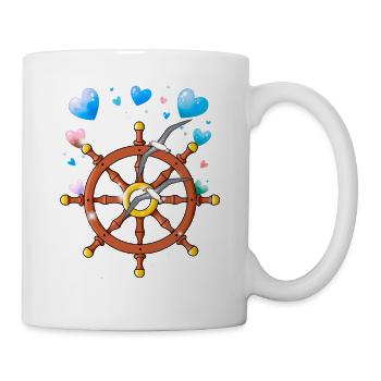 Steuerrad Möwen maritim - Tasse - Weiß - Rechts