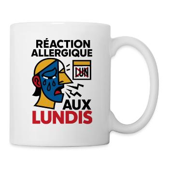 Expression de Réaction Allergique Lundi - Mug blanc - blanc - Droite