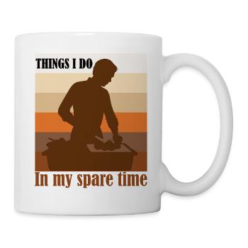 Dinge, die ich in meiner Freizeit mache Humoristische de Cuisine - Tasse - Weiß - Rechts