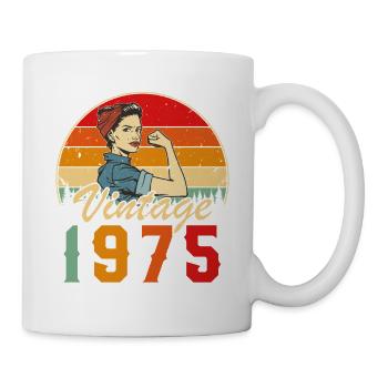 1975 Vintage Retro Frauen Geburtstagsgeschenk - Tasse - Weiß - Rechts