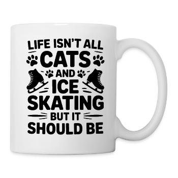Chat de patinage sur glace Cadeau de patin à glace amusant - Mug blanc - blanc - Droite
