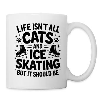 Chat de patinage sur glace Cadeau de patin à glace amusant - Mug blanc - blanc - Droite