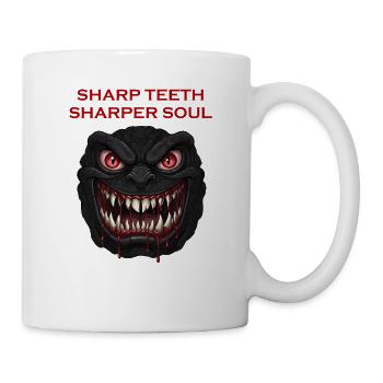 Blutige schwarze Drachenmaske für Halloween - Tasse - Weiß - Rechts