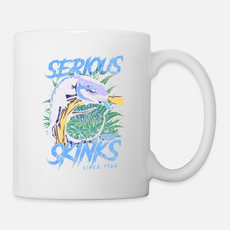 Pris au sérieux par les scinques à langue bleue depuis 1966 - Mug blanc - blanc