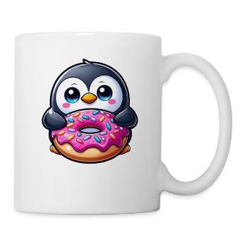 Cute Penguin Cartoon Donut Dessert Pastry - Mug - white - Right