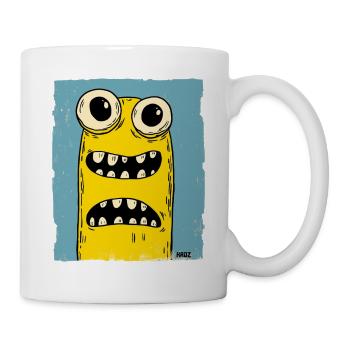 Lustiger Monster Wurm - Tasse - Weiß - Rechts