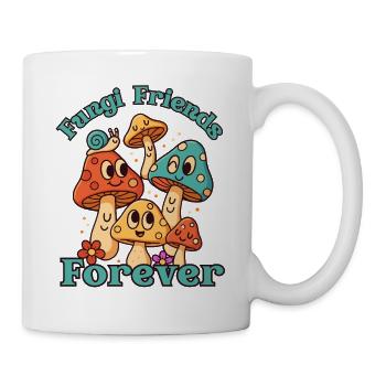 Fungi Friends Forever – Cartoon Design - Mug - white - Right