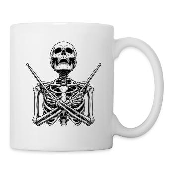 Skeleton Drummer Spooky Halloween Music Lover - Mug - white - Right