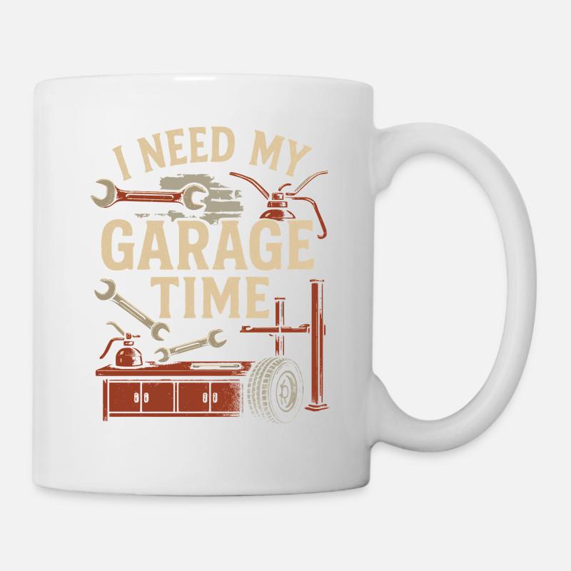 J’ai besoin de mon temps de garage - Mug blanc - blanc