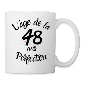 48 Jahre alt, das Zeitalter der Perfektion - Tasse - Weiß - Rechts