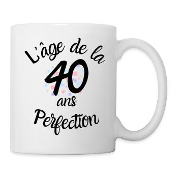 40 ans, l'âge de la perfection - Mug blanc - blanc - Droite