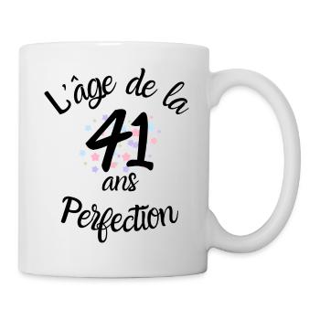 41 Jahre alt, das Zeitalter der Perfektion - Tasse - Weiß - Rechts