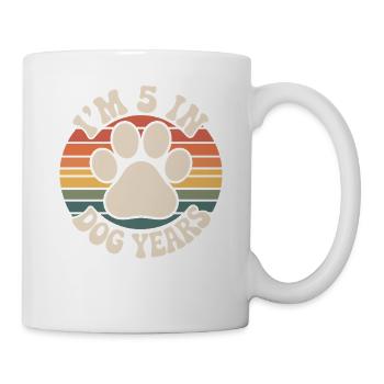  5 in Hundejahren 35 Geburtstag Geschenk Lustig - Tasse - Weiß - Rechts