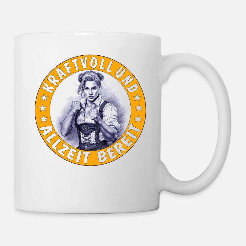 FRAU KRAFTVOLL UND ALLZEIT BEREIT - Tasse - Weiß