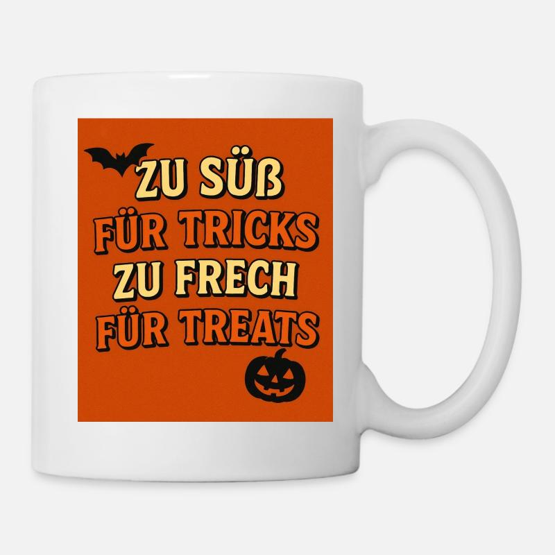 Dicton d’Halloween avec citrouille et chauve-souris - Mug blanc - blanc