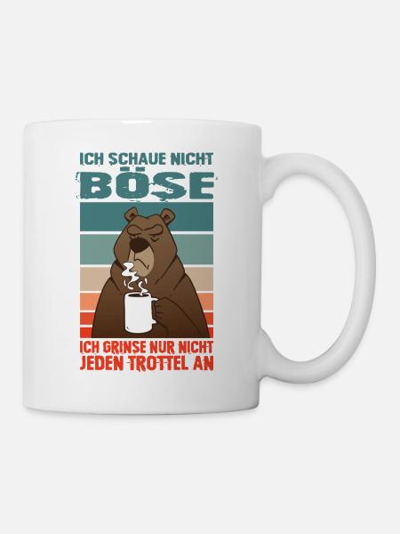 Lustiges Kaffee Bär Motiv Geschenk Büro Spruch - Tasse - Weiß