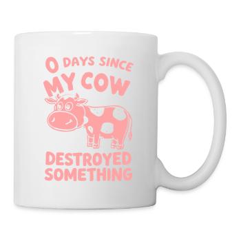 0 Days Since My Cow Destroyed Something Fun - Mug - white - Right