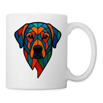 Geometric Labrador - Colorful Dog Art - Mug - white - Right