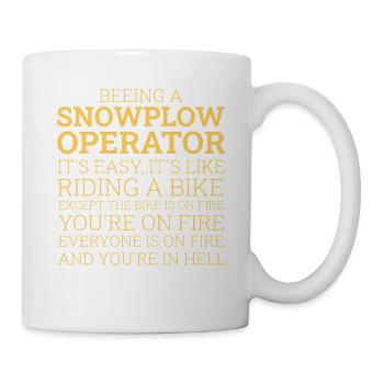 Snowplow Operator Riding A Bike Snow Plow Driver - Mug - white - Right