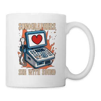 Les échographistes voient avec le son Technicien en échographie - Mug blanc - blanc - Droite